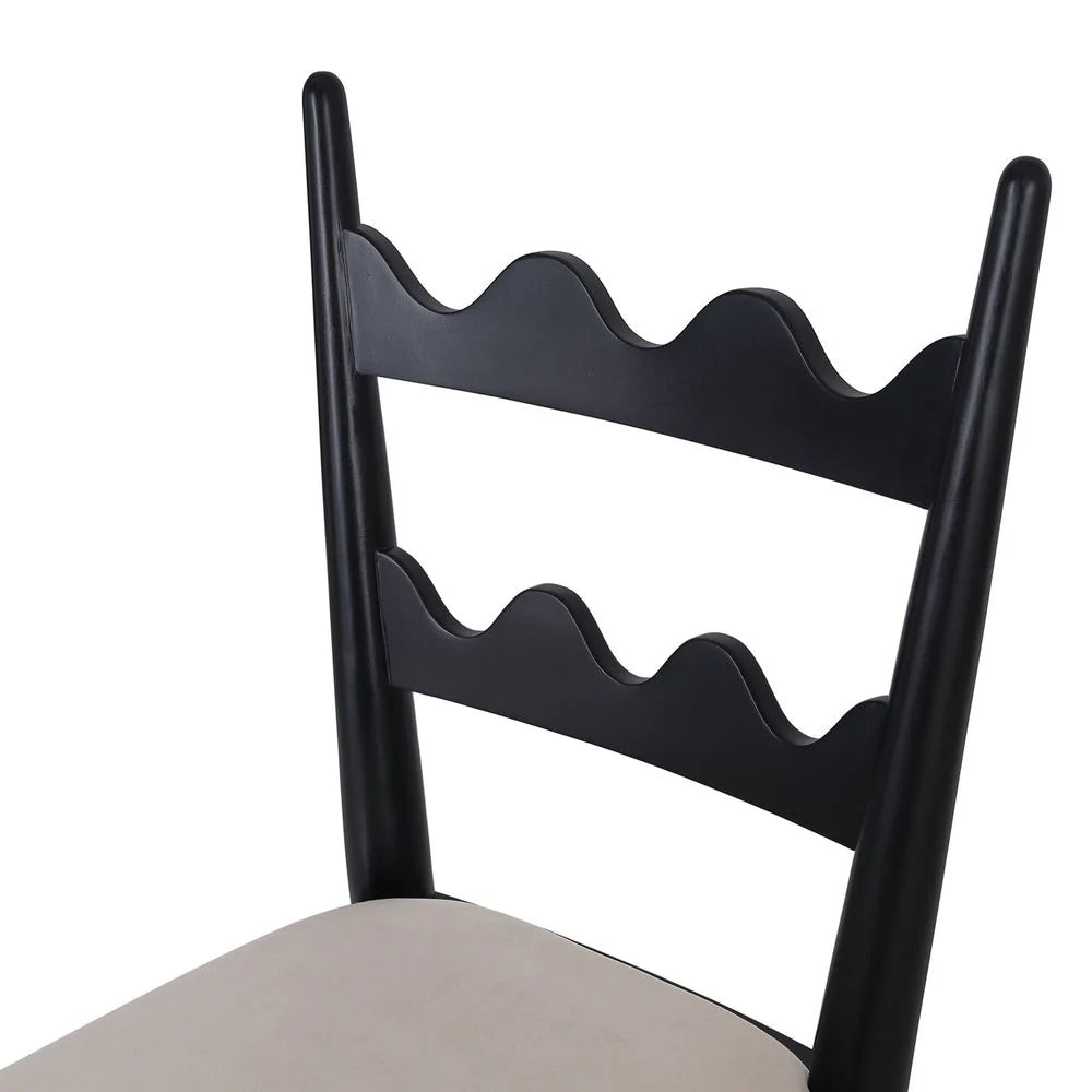 Black Acacia and Fabric Dining Chair – FL1056BLK-NEW