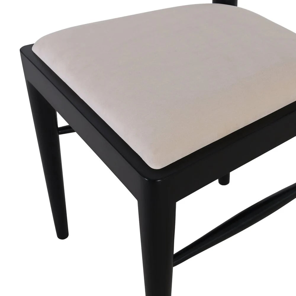Black Acacia and Fabric Dining Chair – FL1056BLK-NEW