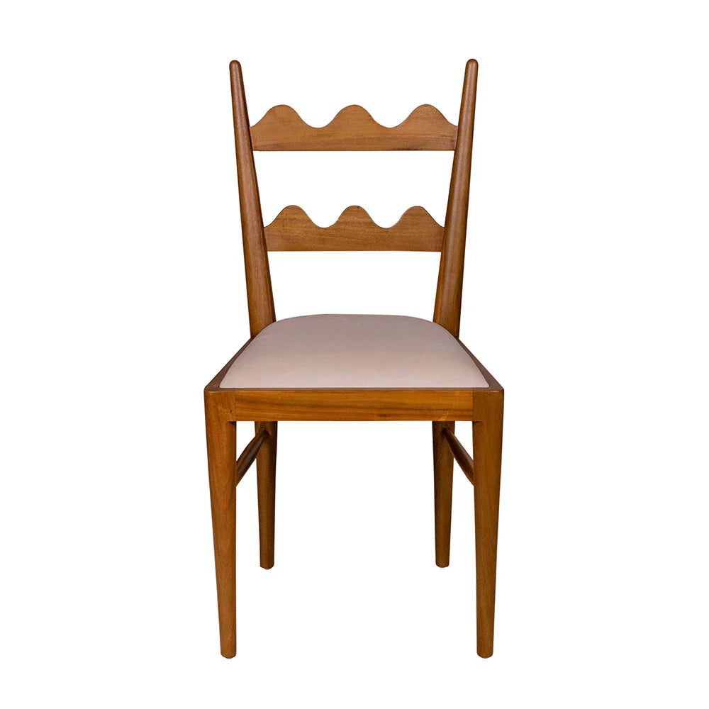 Natural Acacia and Fabric Dining Side Chair