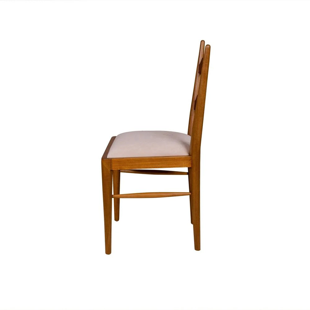 Natural Acacia and Fabric Dining Side Chair