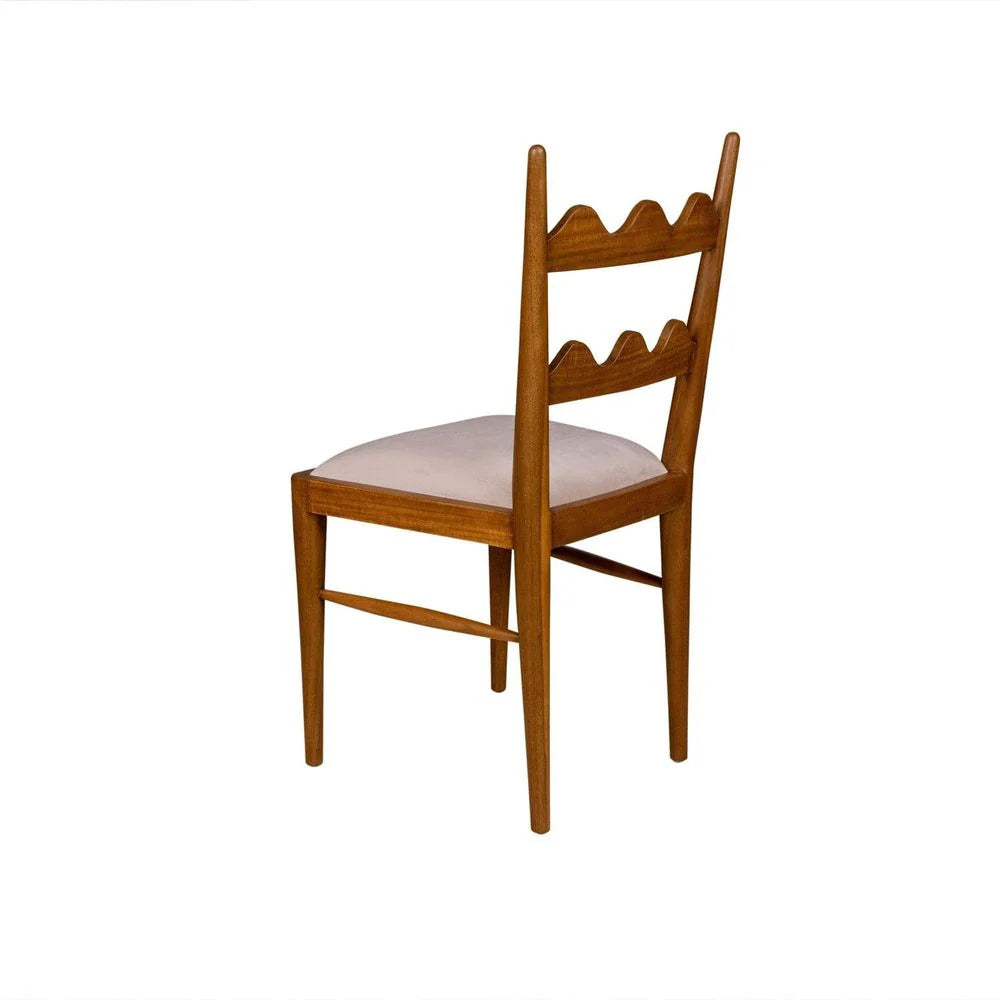 Natural Acacia and Fabric Dining Side Chair