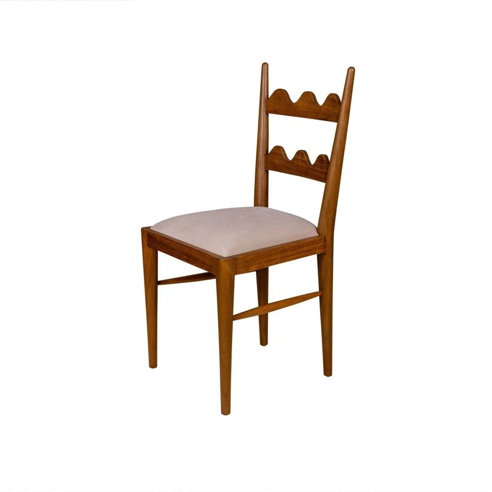 Natural Acacia and Fabric Dining Side Chair