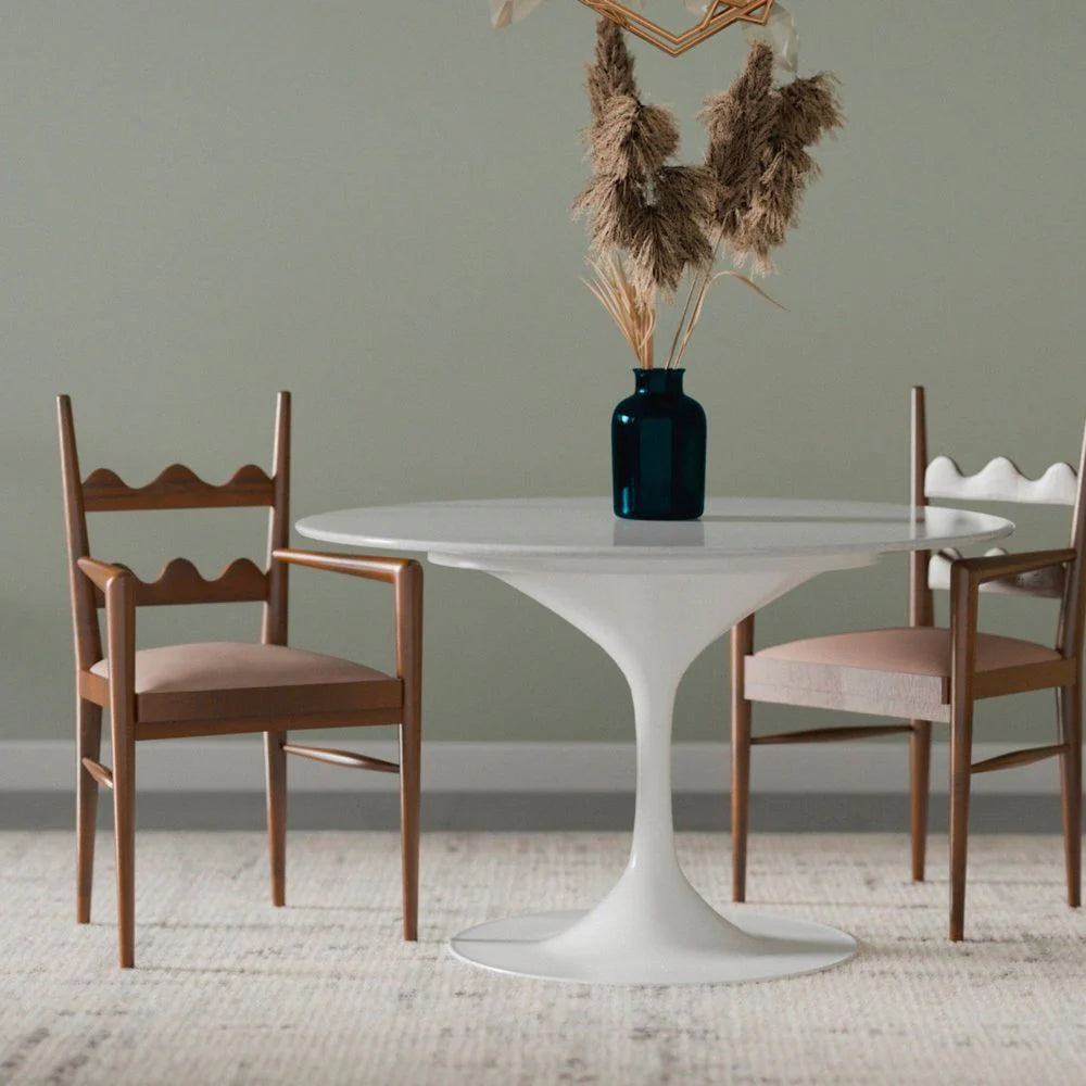Natural Acacia and Fabric Dining Armchair