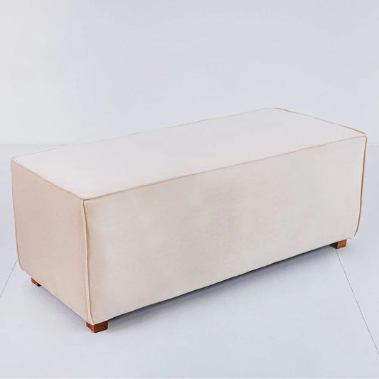 Beige Velvet Sectional Arm Module
