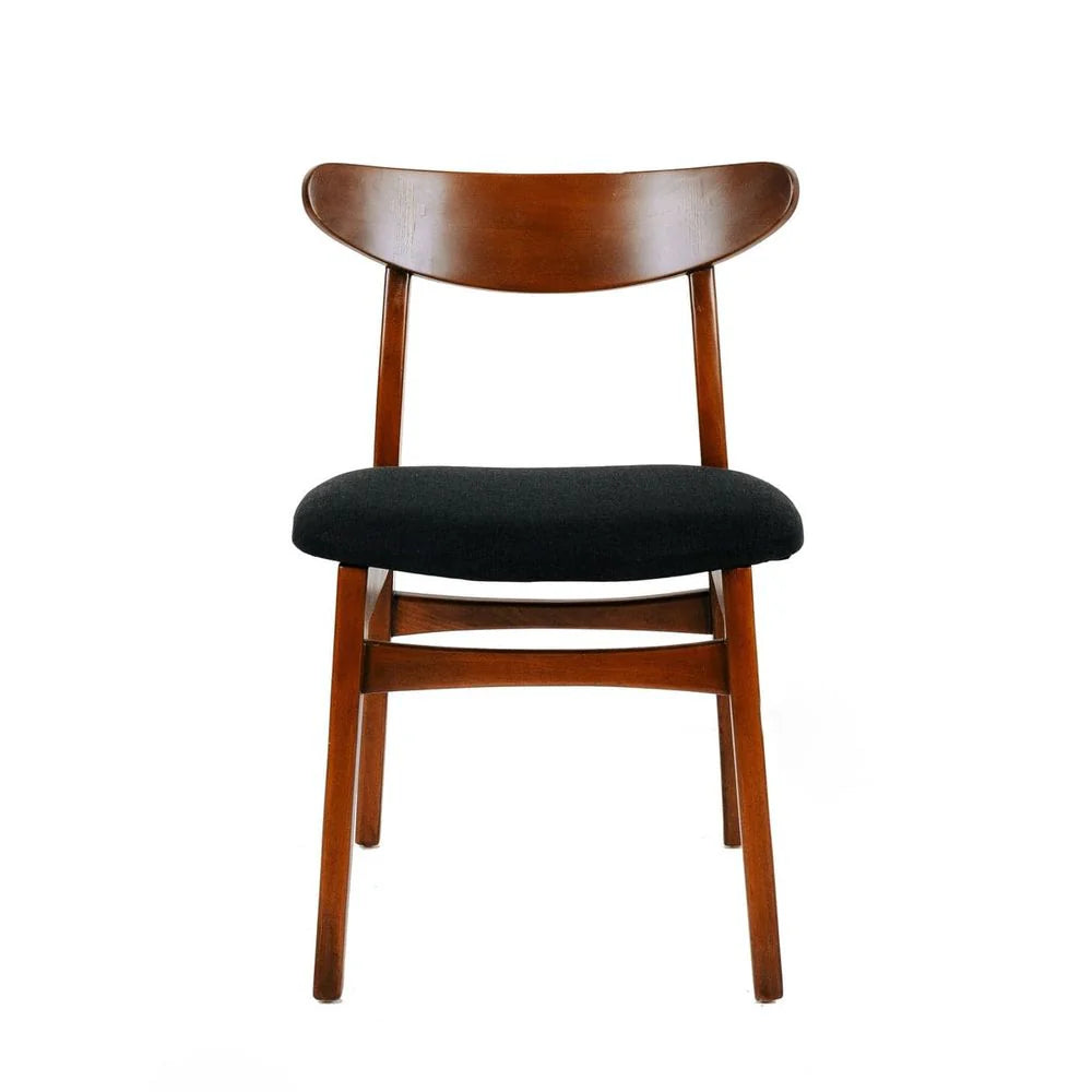Black Mahogany and Fabric Dining Chair