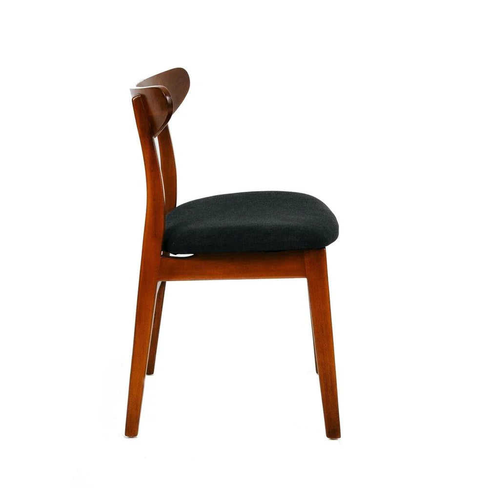 Black Mahogany and Fabric Dining Chair