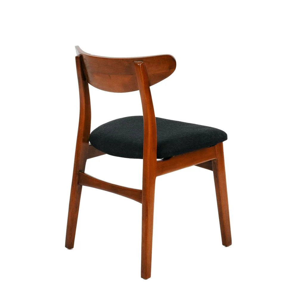 Black Mahogany and Fabric Dining Chair