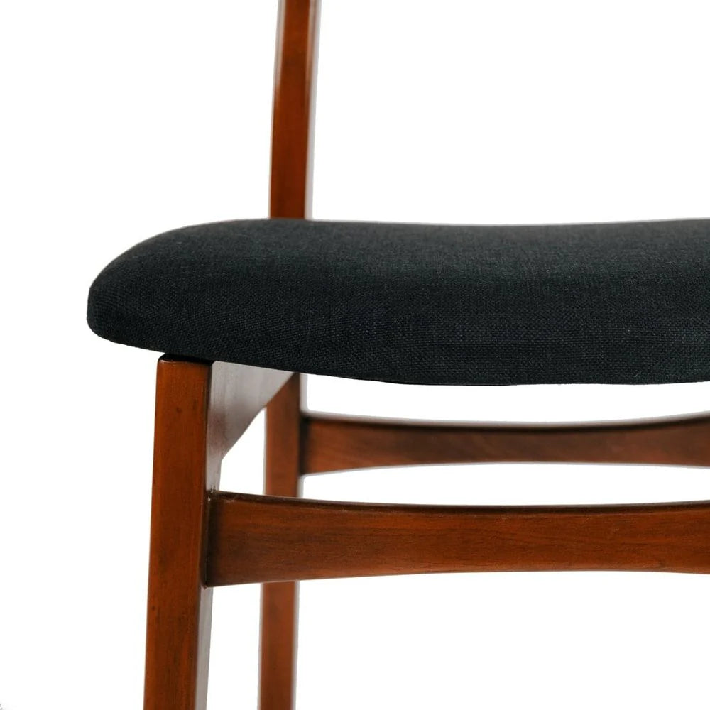 Black Mahogany and Fabric Dining Chair