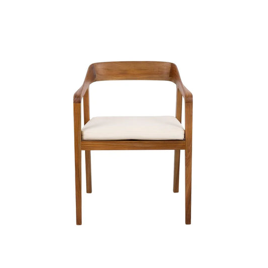 Solid Teak and Fabric Dining Chair