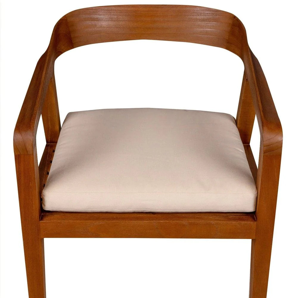 Solid Teak and Fabric Dining Chair