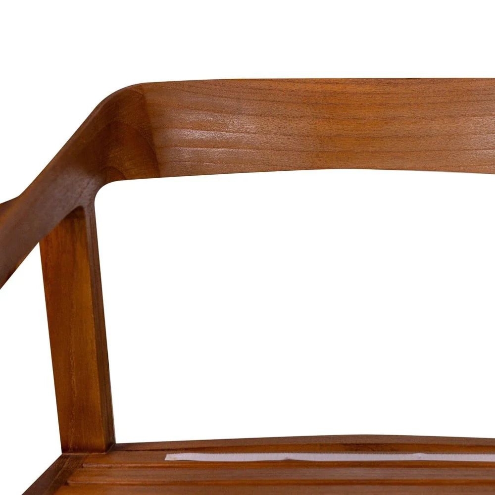 Solid Teak and Fabric Dining Chair