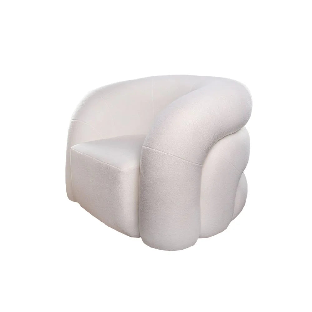Ivory Fabric Lounge Chair