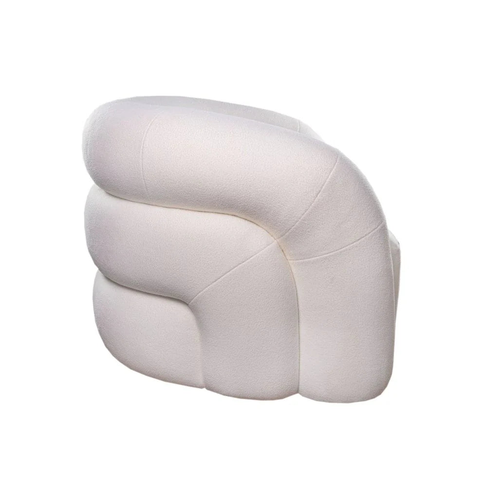 Ivory Fabric Lounge Chair