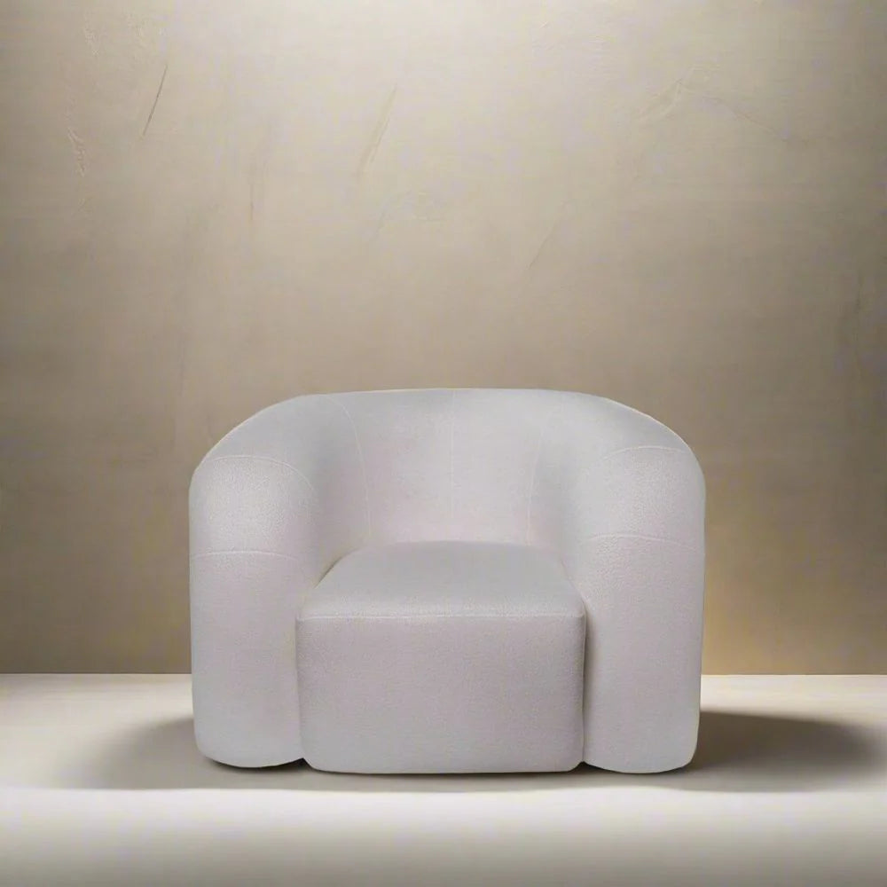 Ivory Fabric Lounge Chair