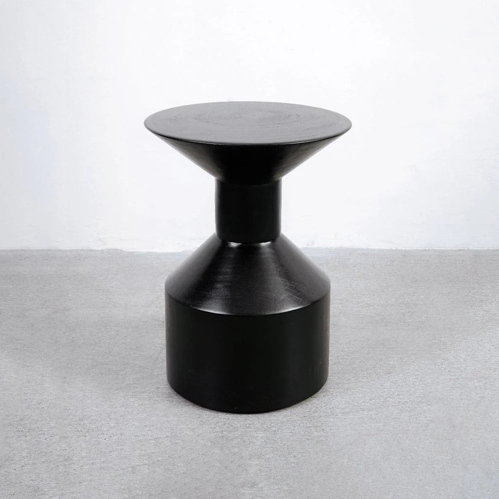 Black Mahogany Side Table, 15.75-Inch