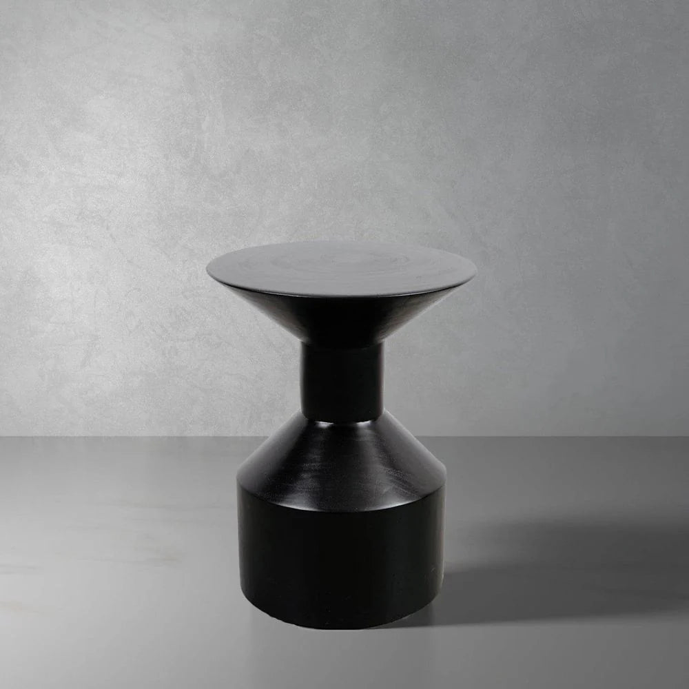 Black Mahogany Side Table, 15.75-Inch