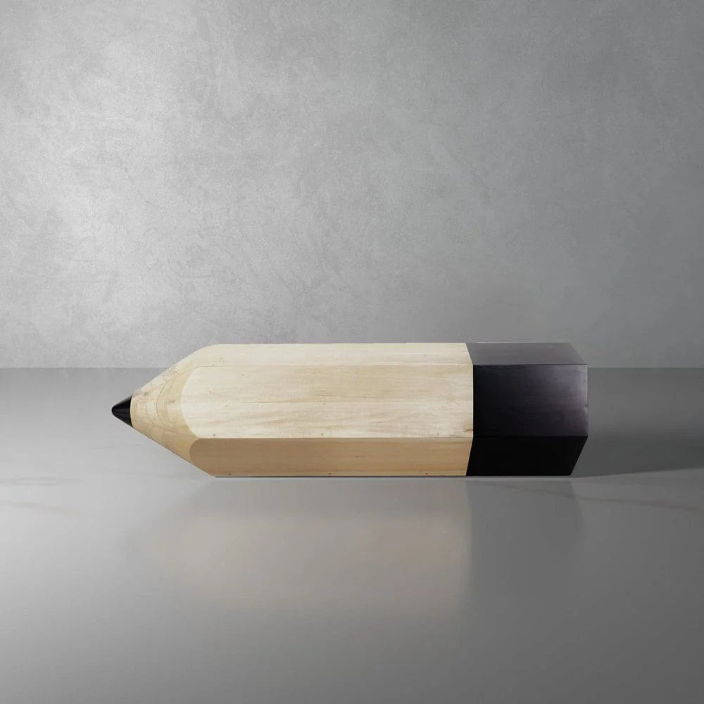 Mahogany Bench in Natural and Black, 69.7-Inch