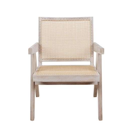 Grey Teak and Rattan Lounge Chair
