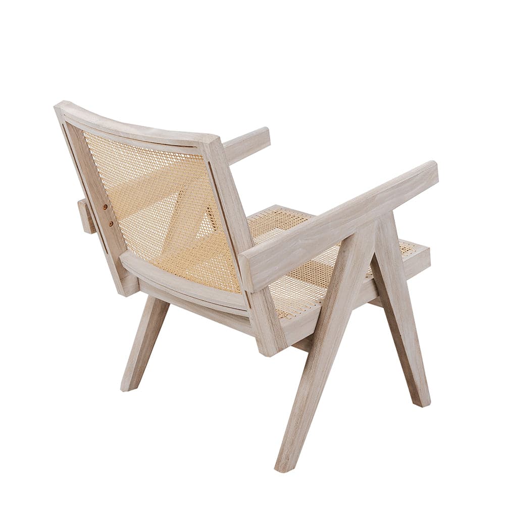 Grey Teak and Rattan Lounge Chair
