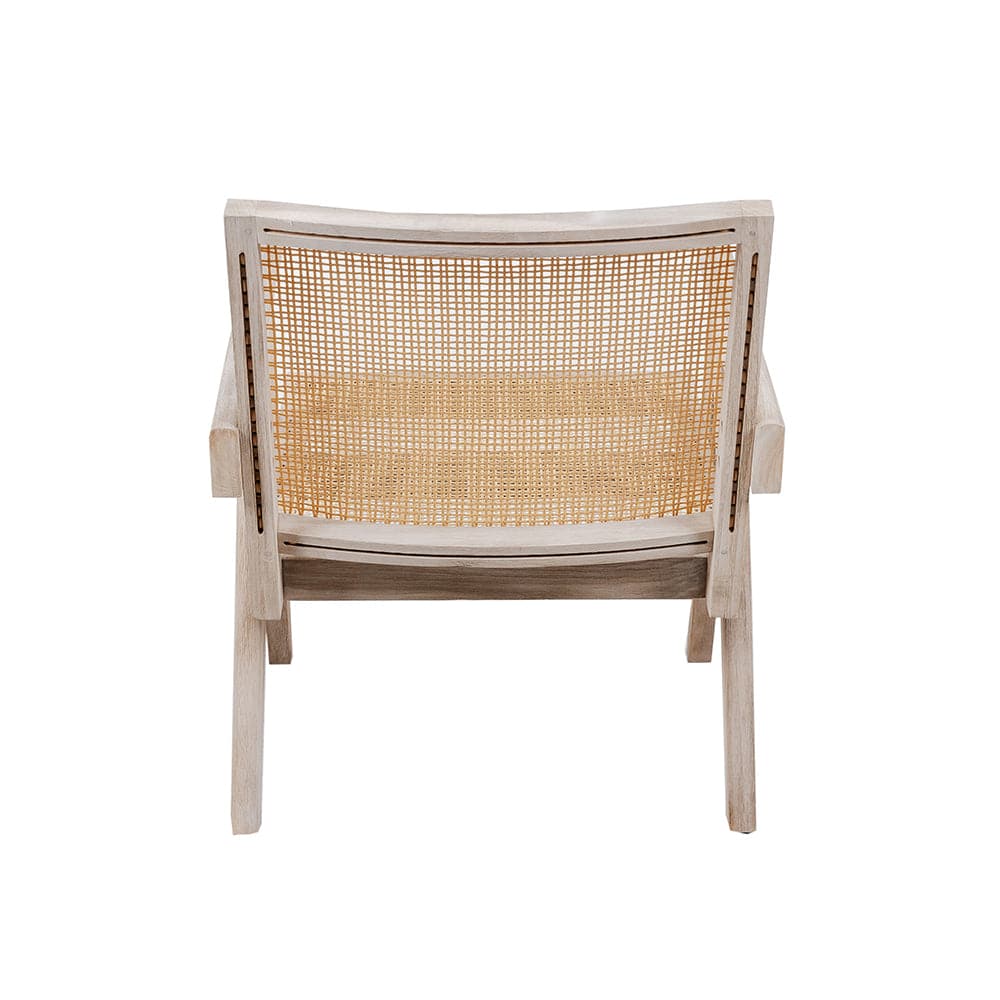 Grey Teak and Rattan Lounge Chair