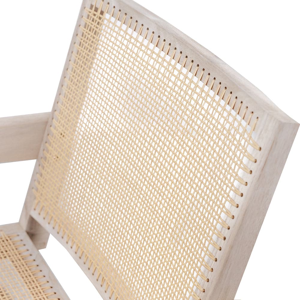 Grey Teak and Rattan Lounge Chair