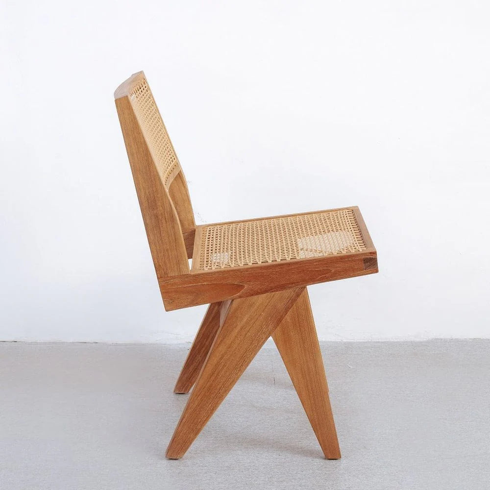 Natural Teak and Synthetic Rattan Dining Chair