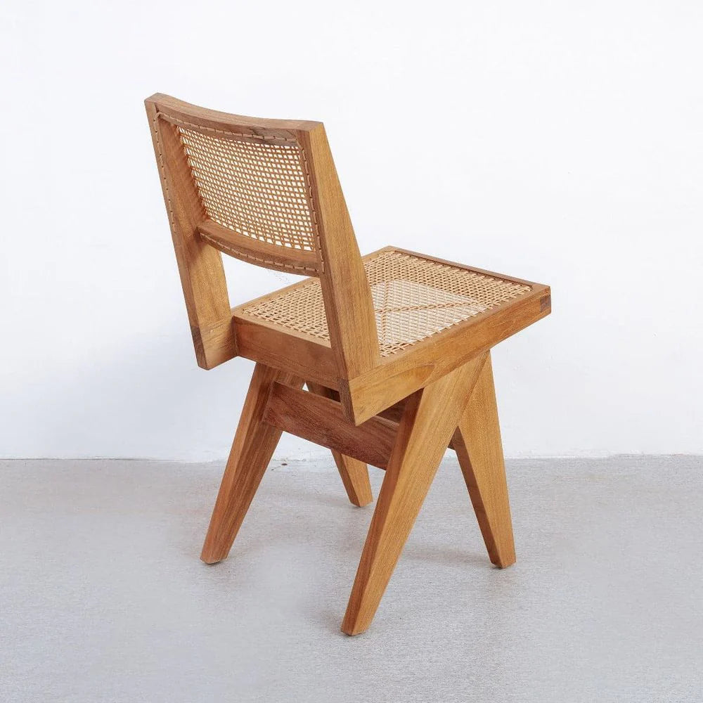 Natural Teak and Synthetic Rattan Dining Chair