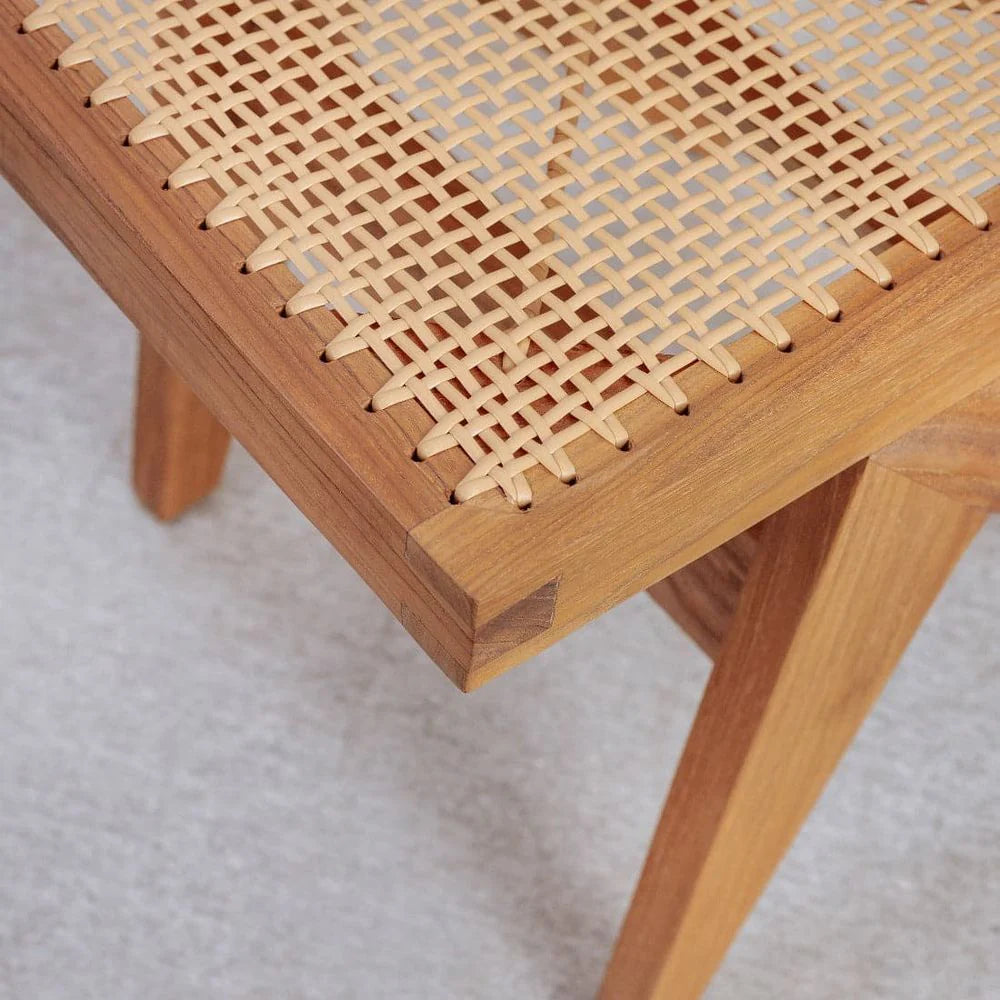 Natural Teak and Synthetic Rattan Dining Chair