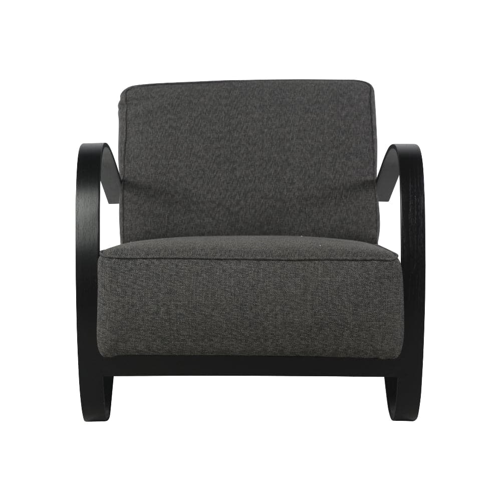 Teak and Fabric Lounge Chair in Grey and Black – FL1320GREY