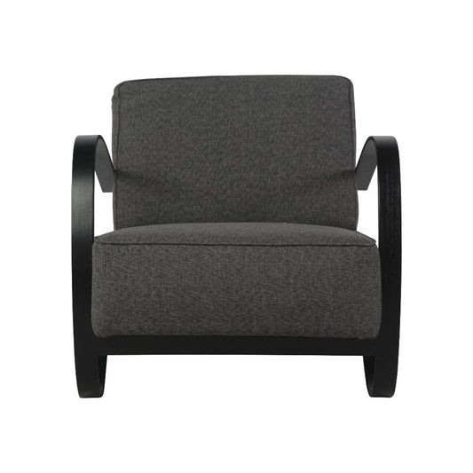 Teak and Fabric Lounge Chair in Grey and Black – FL1320GREY