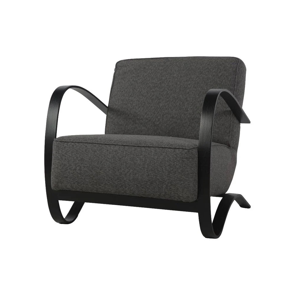 Teak and Fabric Lounge Chair in Grey and Black – FL1320GREY