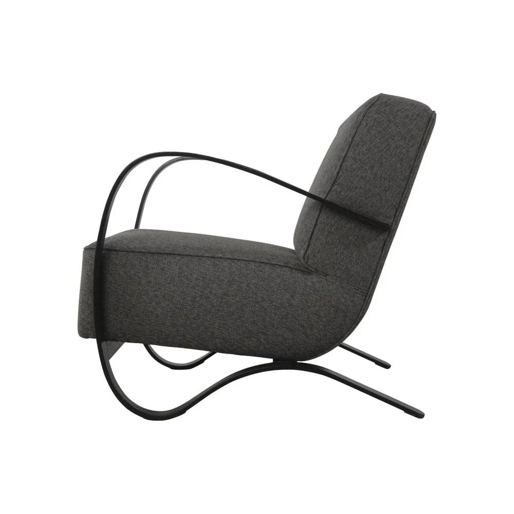 Teak and Fabric Lounge Chair in Grey and Black – FL1320GREY