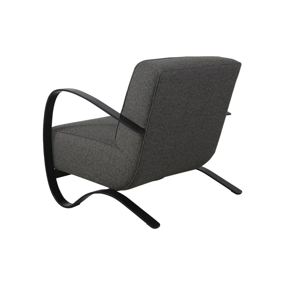 Teak and Fabric Lounge Chair in Grey and Black – FL1320GREY