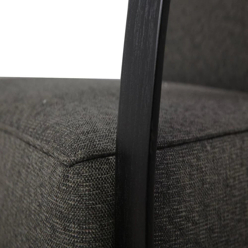 Teak and Fabric Lounge Chair in Grey and Black – FL1320GREY