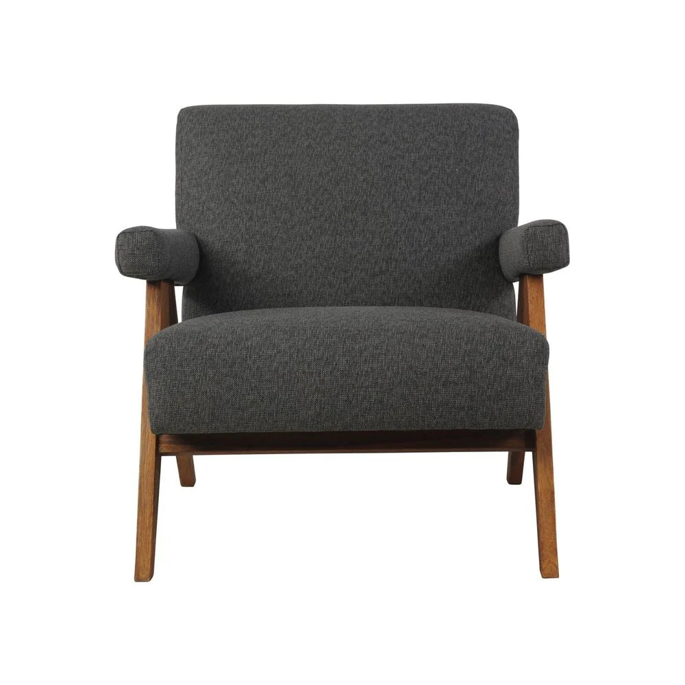 Grey Acacia and Fabric Lounge Chair