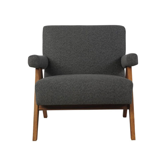 Grey Acacia and Fabric Lounge Chair