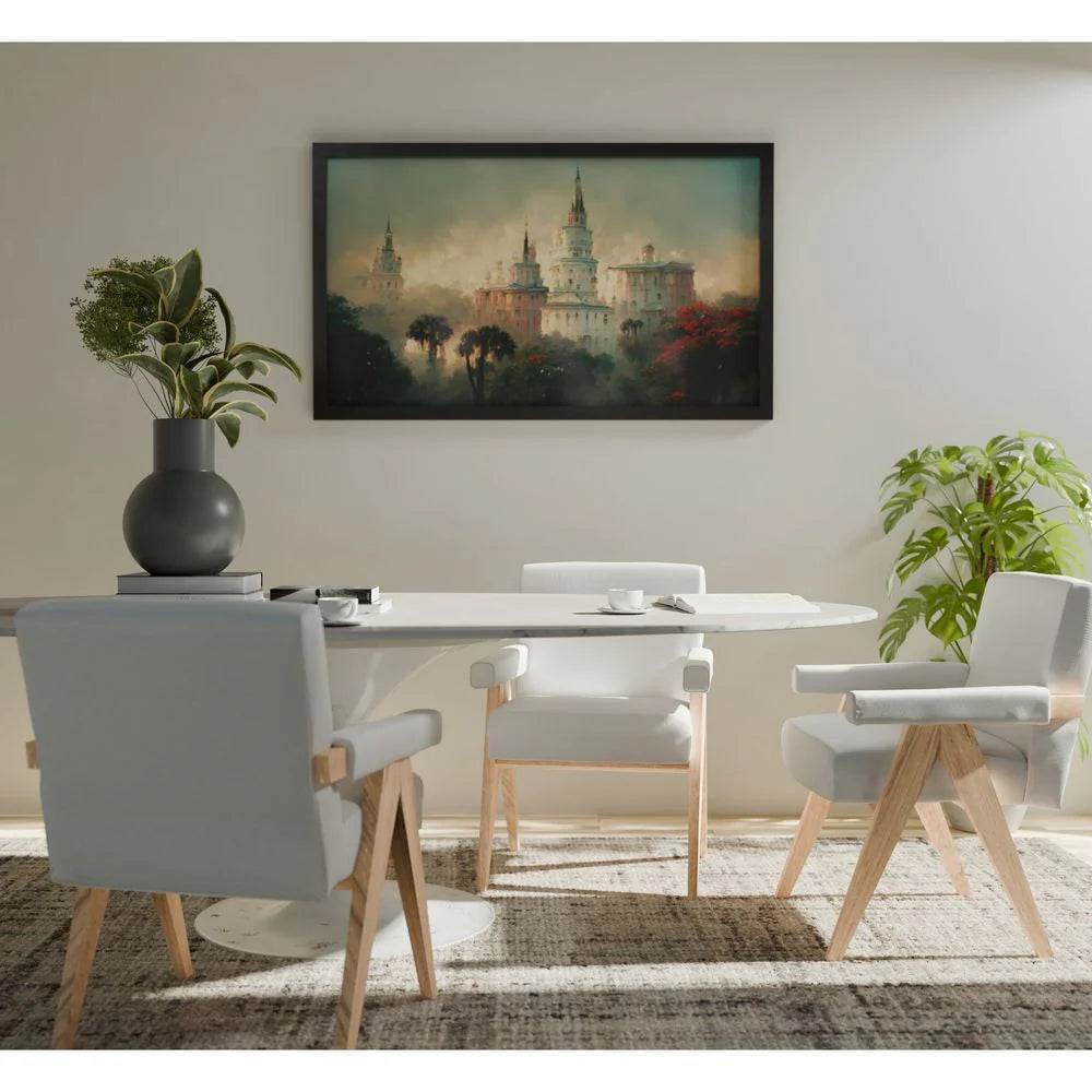 White Aluminum and Marble Dining Table – RT335VWHITE