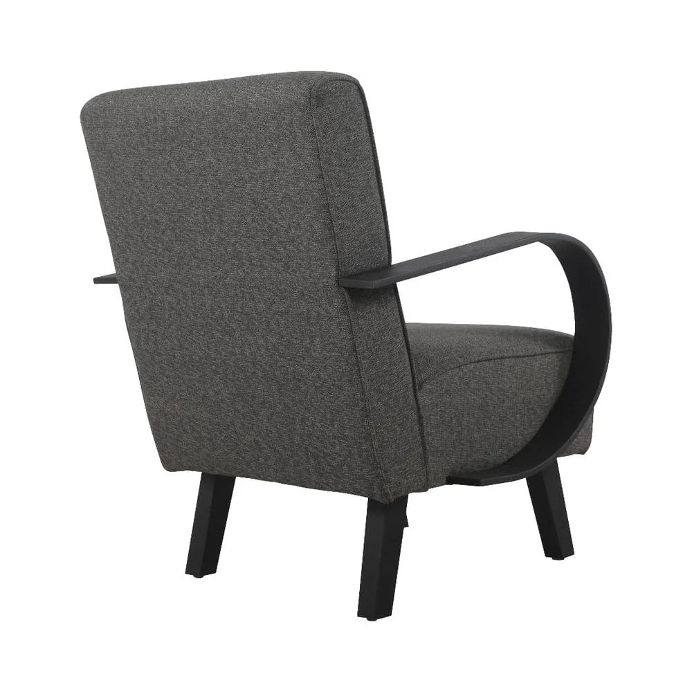 Teak and Fabric Lounge Chair in Grey and Black – FL1327GREY