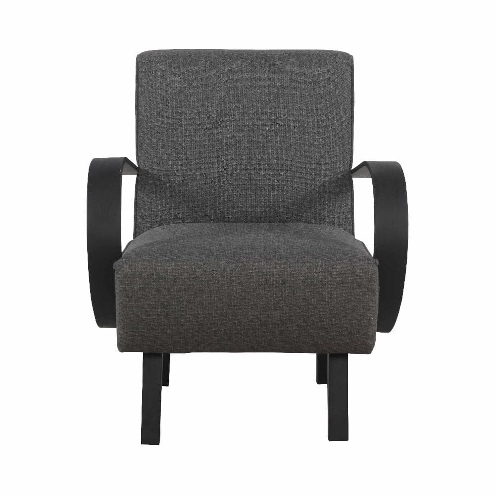 Teak and Fabric Lounge Chair in Grey and Black – FL1327GREY
