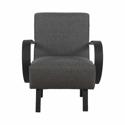 Teak and Fabric Lounge Chair in Grey and Black – FL1327GREY