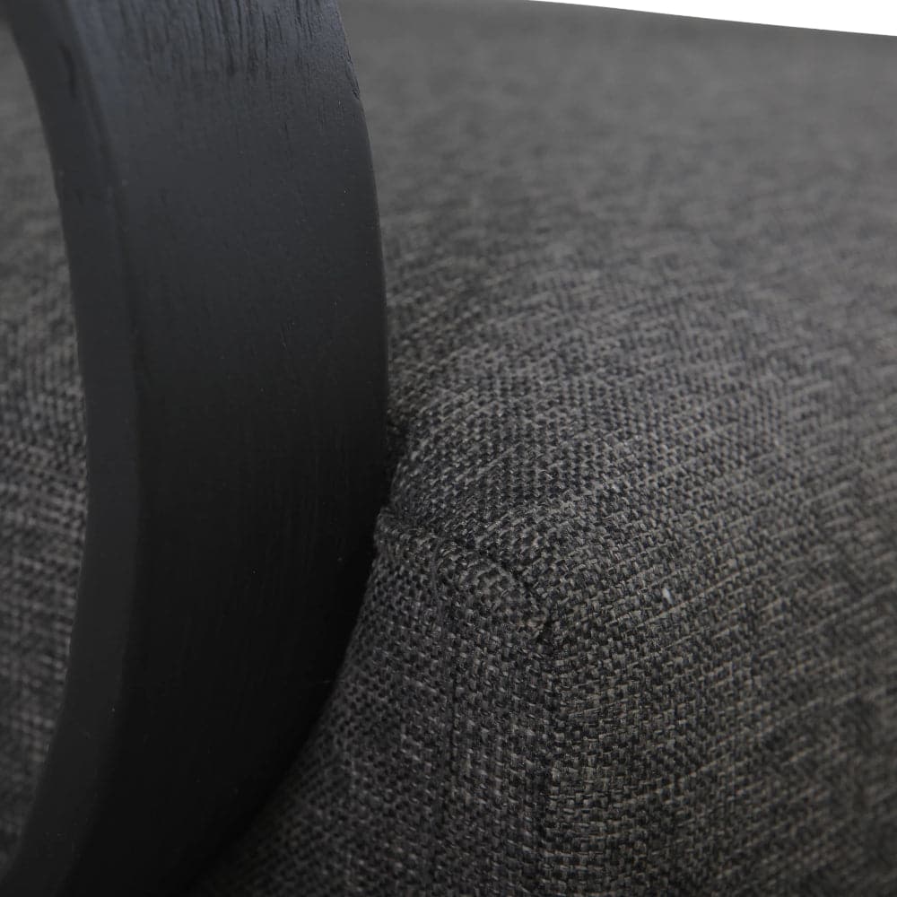 Teak and Fabric Lounge Chair in Grey and Black – FL1327GREY
