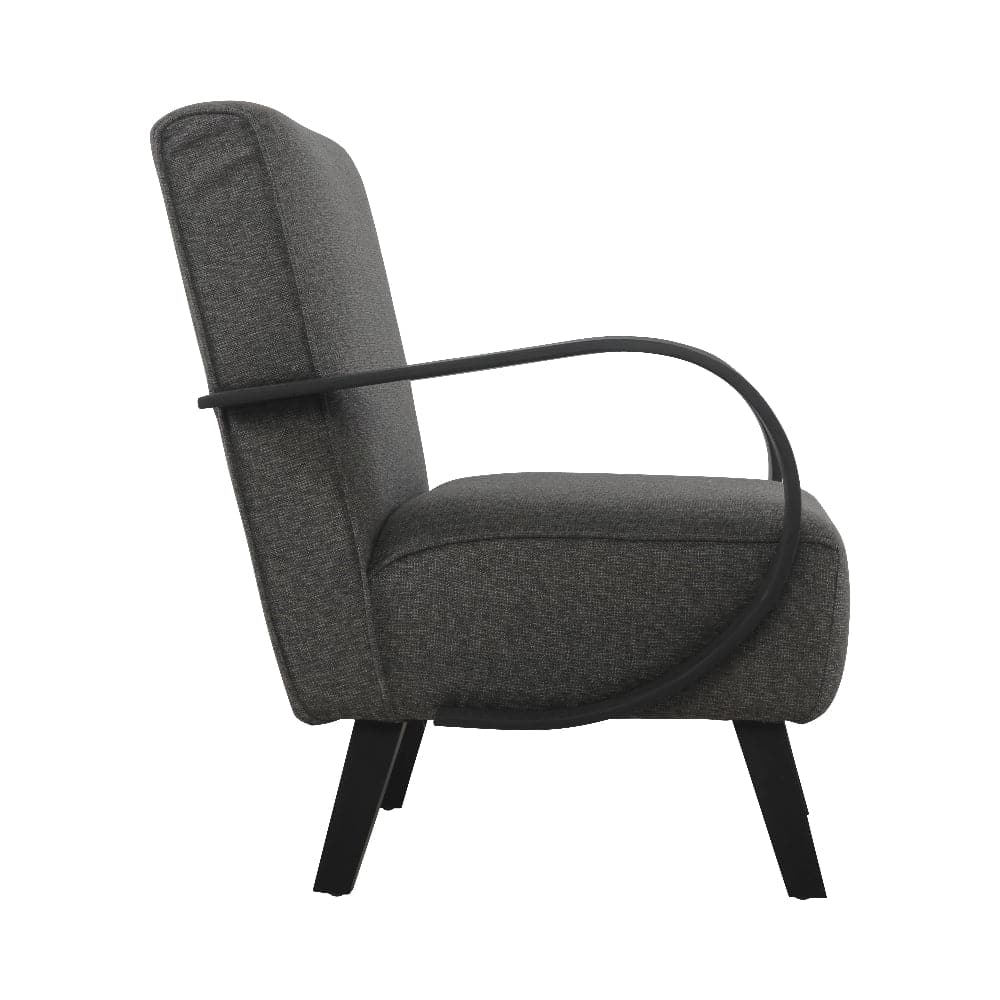 Teak and Fabric Lounge Chair in Grey and Black – FL1327GREY