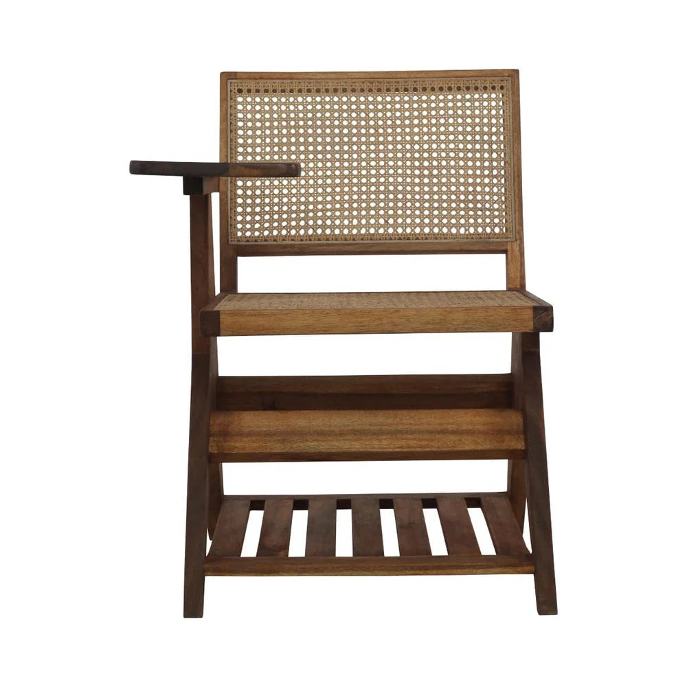 Natural Acacia and Rattan Desk Chair