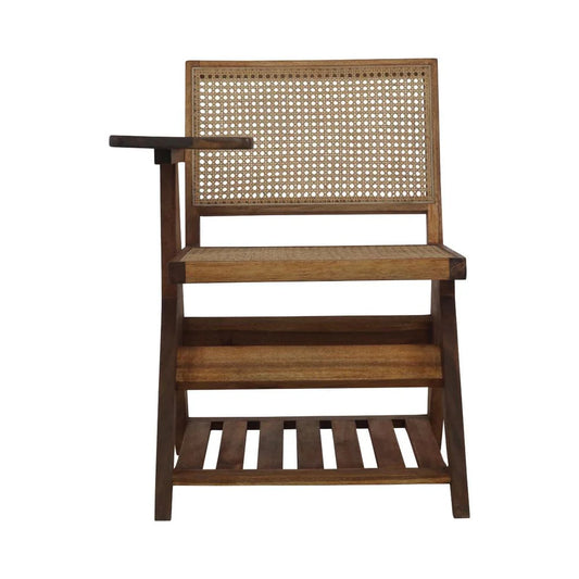 Natural Acacia and Rattan Desk Chair