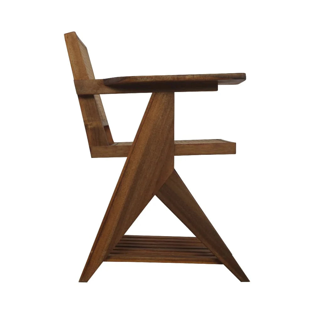 Natural Acacia and Rattan Desk Chair