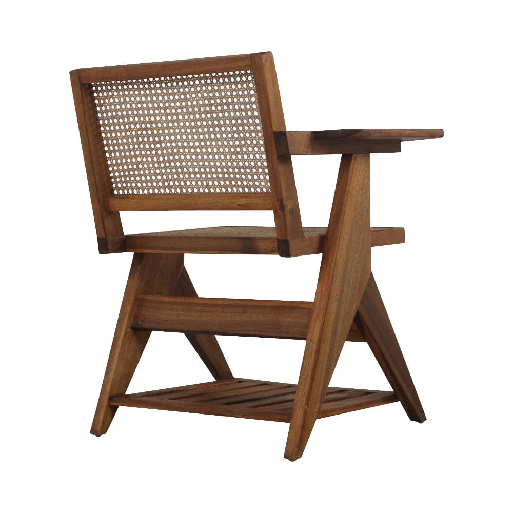 Natural Acacia and Rattan Desk Chair