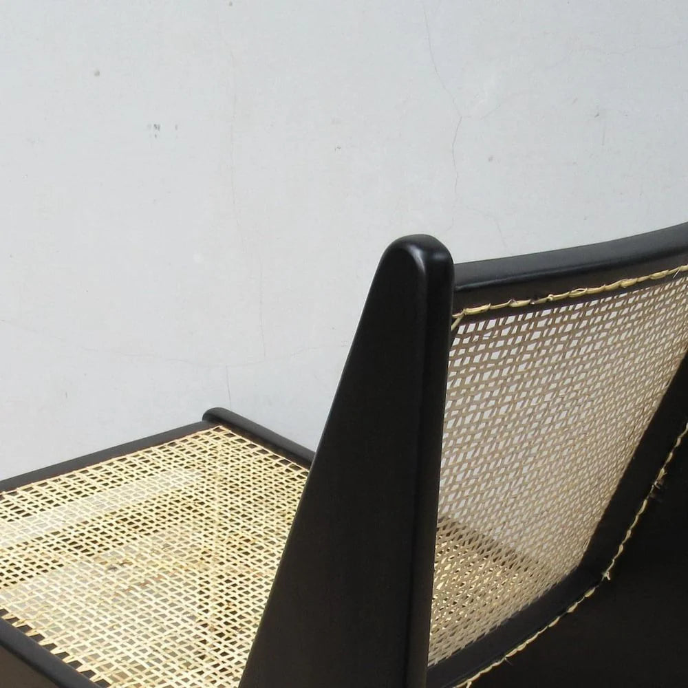 Black Acacia and Rattan Chair