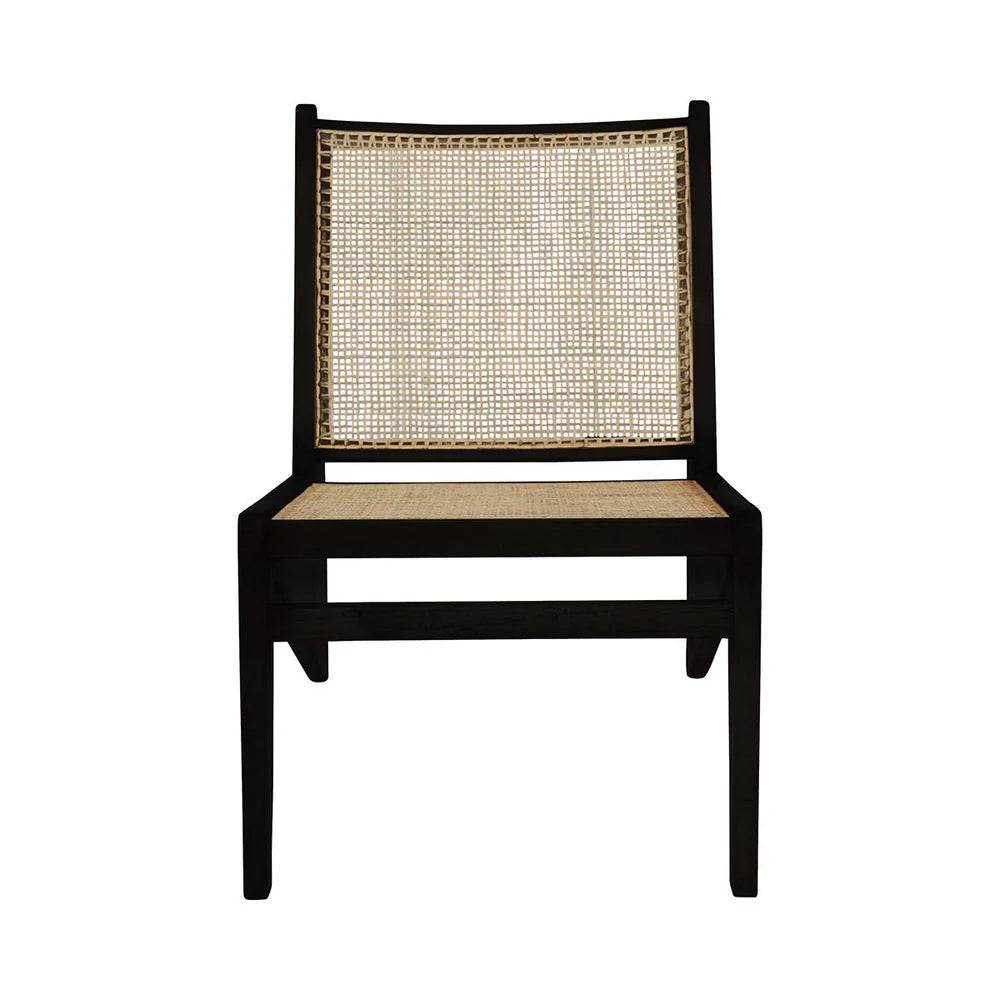 Black Acacia and Rattan Chair