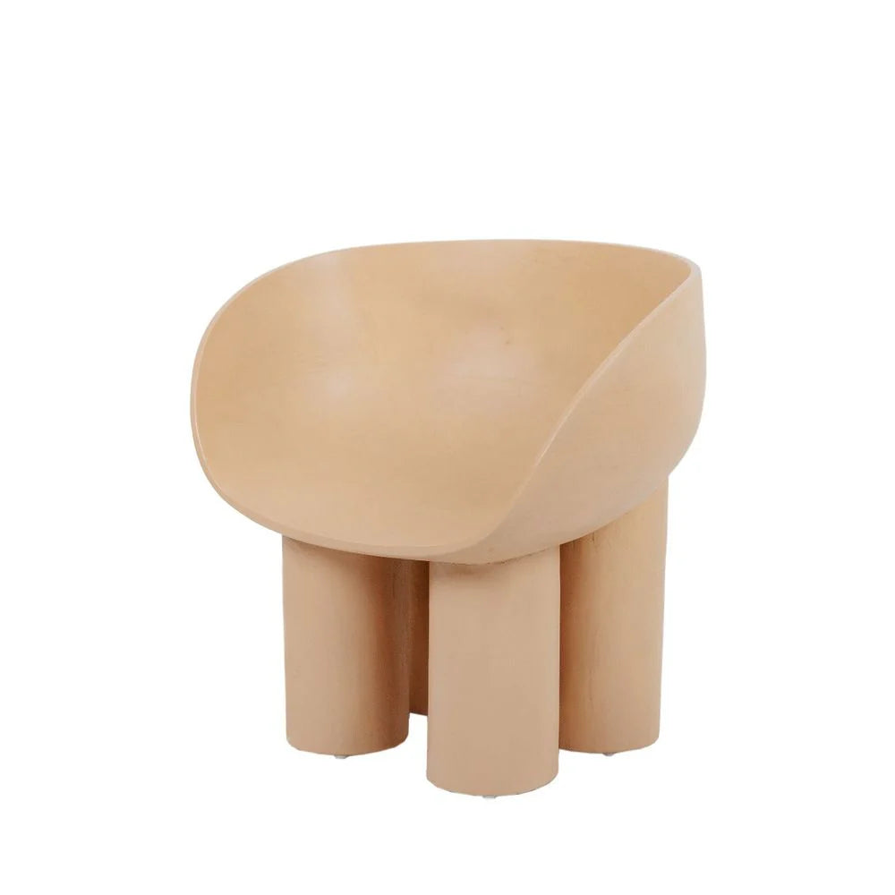 Ivory Solid Teak Lounge Chair