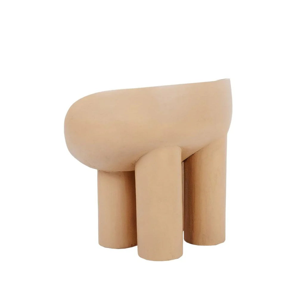Ivory Solid Teak Lounge Chair